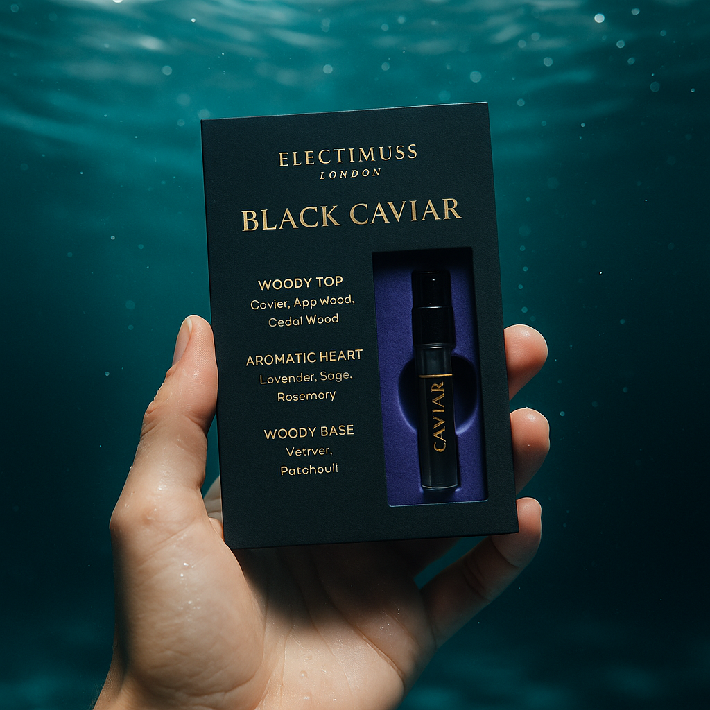 Electimuss London Black Caviar 1.5ml 0.05 fl. oz. official perfume sample Electimuss London Black Caviar 1.5ml 0.05 fl. oz. official perfume sample