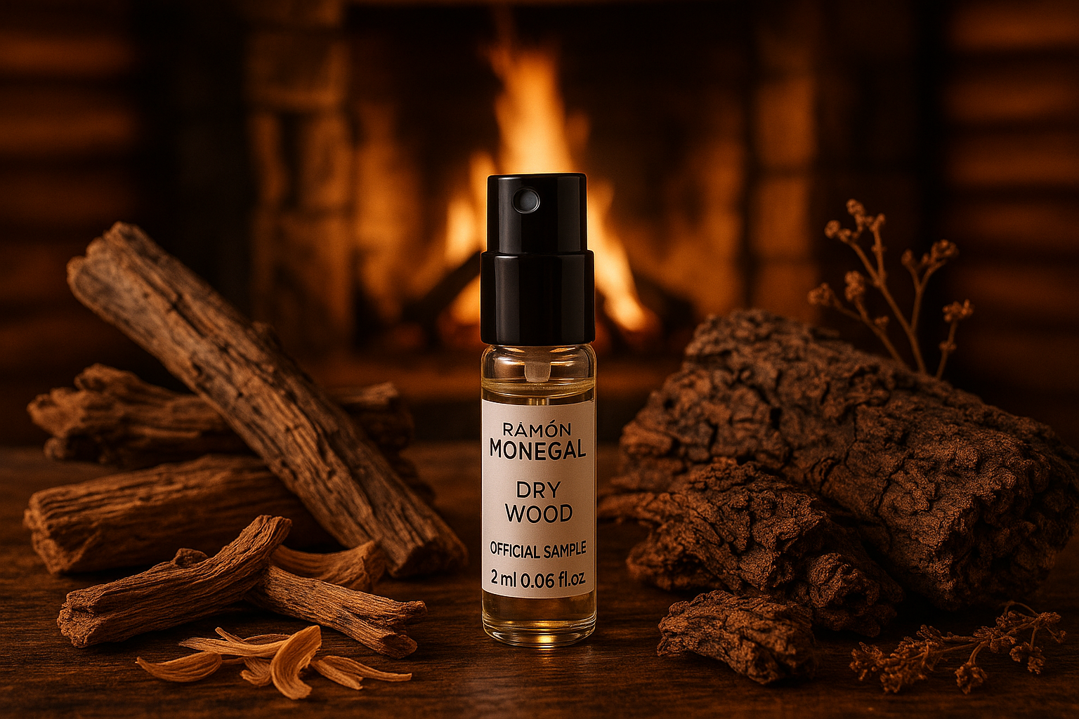 Ramon Monegal Dry Wood official perfume sample 2ml 0.06 fl.o.z. perfume tester Ramon Monegal Dry Wood official perfume sample 2ml 0.06 fl.o.z. perfume tester