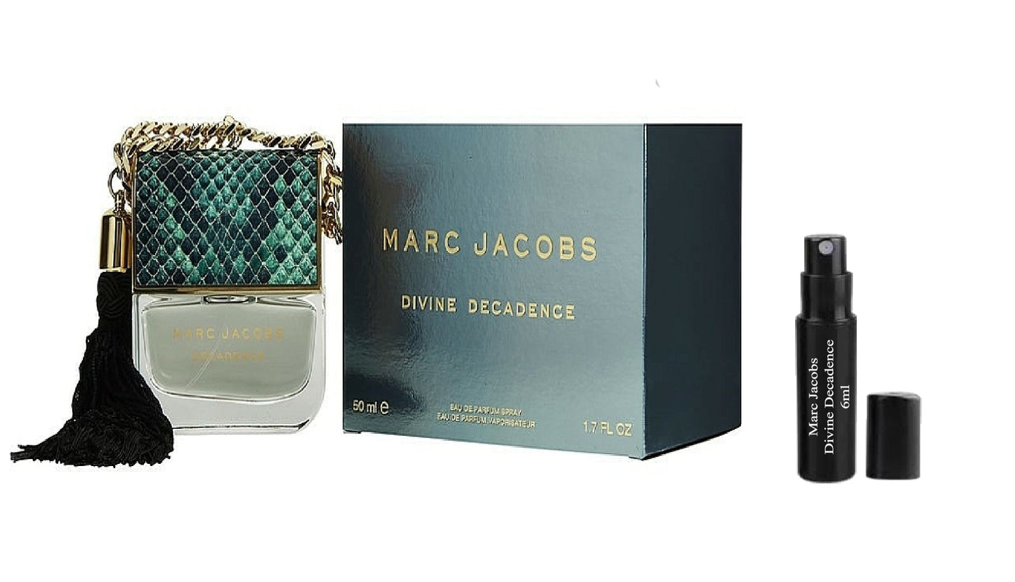 MARC JACOBS DIVINE DECADENCE 6ml 0.20 fl. o.z. 官方香水样品, Mostră de parfum MARC JACOBS DIVINE DECADENCE 6ml 0.20 fl. o.z., MARC JACOBS DIVINE DECADENCE 12ml 0.41 fl. o.z. vzorek parfému, MARC JACOBS DIVINE DECADENCE 12ml 0.41 fl. o.z. δείγμα αρώματος