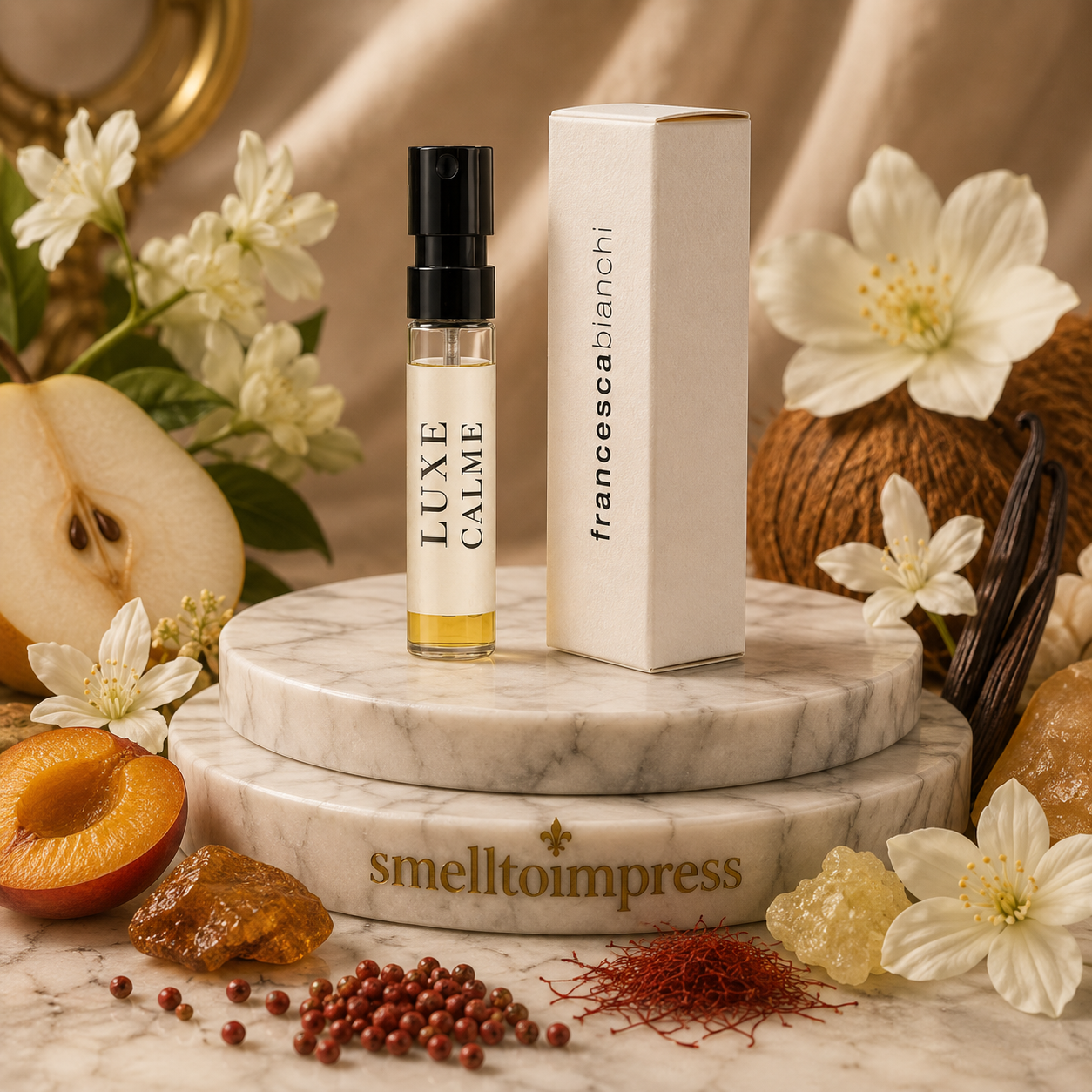 image of Francesca Bianchi Luxe Calme Volupte official perfume samples 1.5ml 0.07 fl. oz