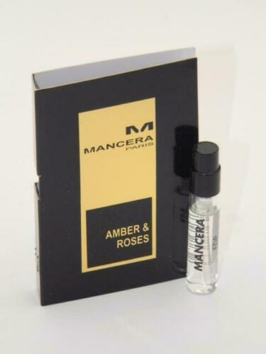 Mancera AMBER AND ROSES amostra de perfume oficial 2ml 0.06 fl. onças